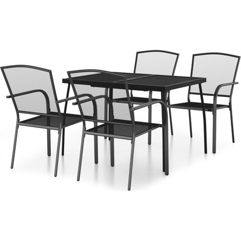 Ensemble à manger de jardin 5 pcs,Salon de jardin anthracite acier CFW65102 (1/5)