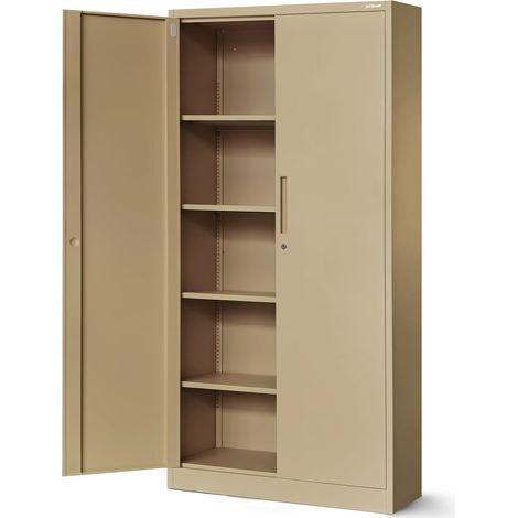 Armoire de Bureau Métal à Dossiers Verrouillable 185 x 90 x 40 cm (1/5)