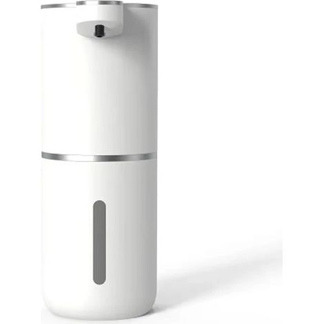 (NN87-Blanc) Distributeur de savon mousse sans contact, distributeur vertical rechargeable mural pour gel hydroalcoolique à bulles avec plusieurs vitesses (1/5)