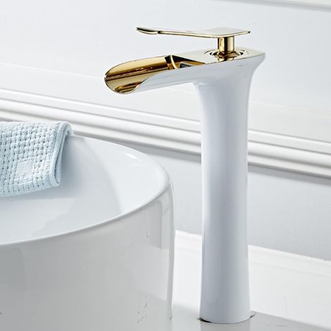 Brass bathroom tap, basin mixer tap, modern and elegant shower tap, water supply hose included. (1/5)