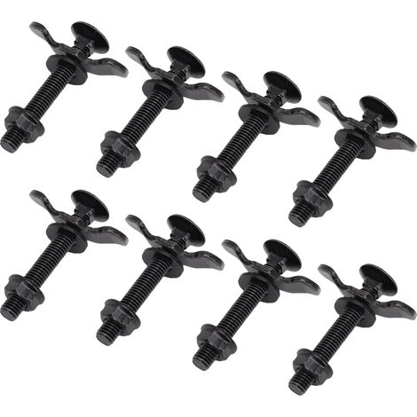 Raccords Filetés pour Rail M8 X 60 L, Fer galvanisé, capacité de Charge de 6000 LB, pour Lit de Camion, Remorque, Camping-Car, ATV, 8 Pièces (Black) (1/5)