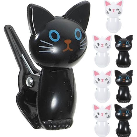 Mikikit Lot de 8 sacs alimentaires résistants à motif chat noir (1/5)