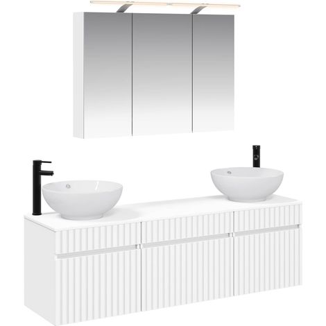 Bathroom Cabinet Set 4 pcs White 100 x 14.5 x 70 cm vidaXL (1/5)