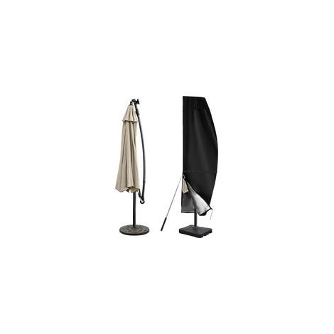 Etanche au Vent Résistant aux UV Tissu Oxford Housse Parasol Déporté, de Jardin avec Tige Télescopique et Évent Supérieur (1/5)
