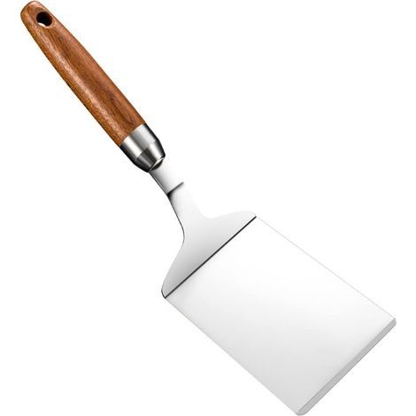CSPARKV 1 PCS Spatule de Gril,Spatule/Grattoir Professionnelle,Spatule en Acier Inoxydable,patule à Hamburger,Excellent pour Barbecue et Plaque de Cuisson Plate. (1/5)