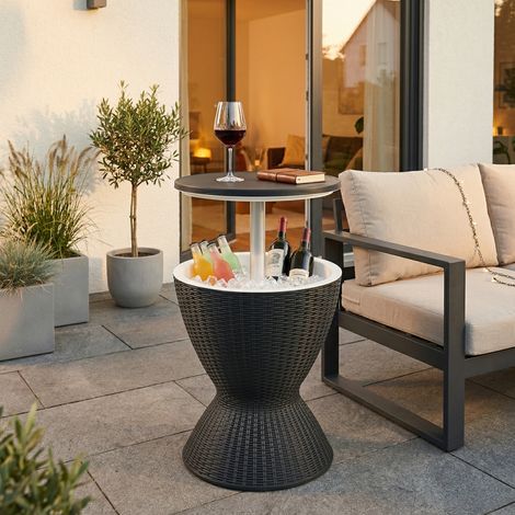 Tavolino Frigo Atessa Cool Bar a Clessidra Tavolino Portaghiaccio - Nero casa.pro