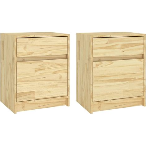 Tables de chevet 2 pcs 40x31x50 Bois de pin massif (1/5)
