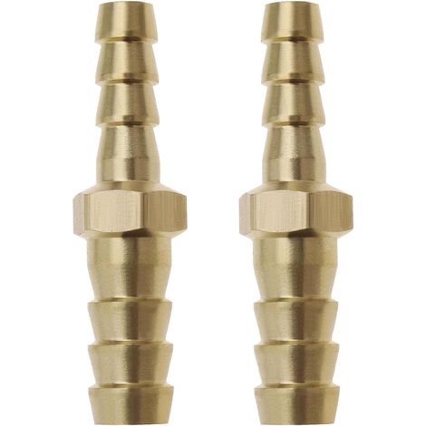 Raccordo per tubo flessibile di riduzione in ottone da 2 pezzi, connettore dritto da 8 mm a 6 mm per tubo dell'aria della barca (1/5)