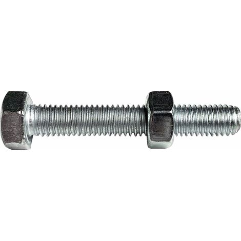 Boulon tête hexagonale Viswood finition zinguée Ø6 x 20 mm (lot de 16)