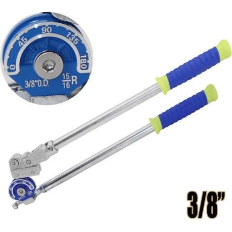 Cintreuse de tubes robuste à 180° (impérial) 3/8" Cintreuse de tubes robuste à 180°, 10 mm 3/8" 14 mm, cintreuse de tubes en fer puissante, outil de cintrage de tubes économisant la main-d'œuvre. (1/5)