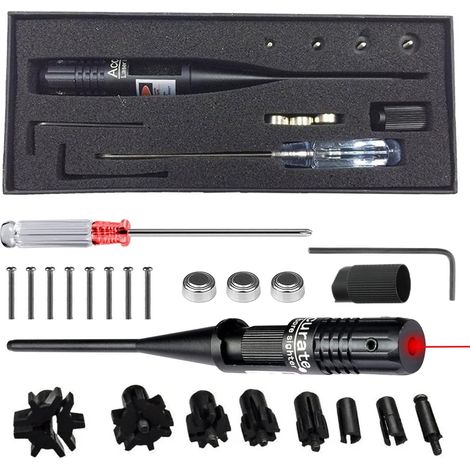 Bore Sighter - Kit de visée de perçage - Calibre .22 à .50 - Avec boîte de transport légère - Boresight - Alliage d'aluminium de qualité supérieure - Collimateur boresight pour calibrage (1/5)