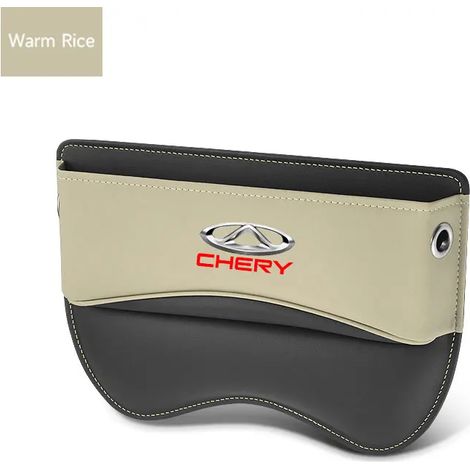 Poches de rangement pour l'espace entre les sièges auto (beige) en cuir pour Chery Tiggo 8, Arrizo 5 Pro GX 5X eQ7 et Chery Tiggo 7 Pro 2020 (1/5)