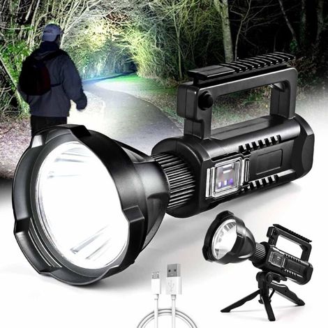 Lampe torche rechargeable ultra-lumineuse à longue portée, puissante et idéale pour les situations d'urgence en extérieur,le camping (1/5)