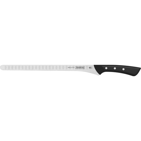 Couteau à jambon/saumon lame flexible alvéolée 25cm. Inox et polycarbonate. (1/5)