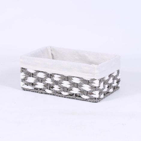 Vaschetta in fibra cellulosa grigio e bianco con fodera (kit da 5)