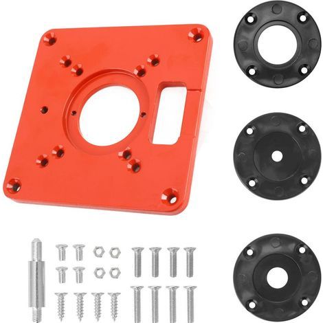 Table toupie aluminium – plaque insertion alliage aluminium – outils bois fraisage avec anneaux (1/5)