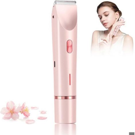 Tondeuse bikini électrique pour femme, rasoir pour parties intimes pour femme, rasoir électrique deux en un, rose (1/3)