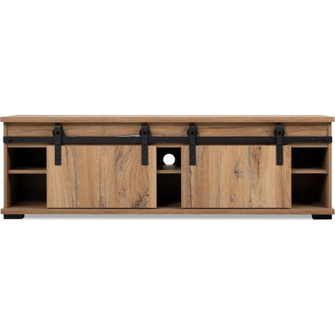 Mueble Tv Manzano Soporte Con Estanteria 160X50X40 Roble (1/3)