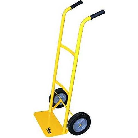 Vigor – Chariot porte-caisse 120 kg – Acier peint – Roues pleines 20 cm – Dimensions 46x36,5x102 cm – Modèle palette