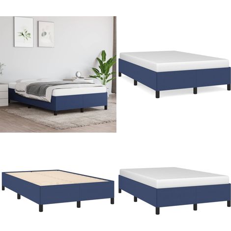 Bettgestell ohne Matratze Blau 120x190 cm Stoff - Bettrahmen - Holzrahmen - Lattenrost - Einzelbett - Blau - Home & Living (1/5)