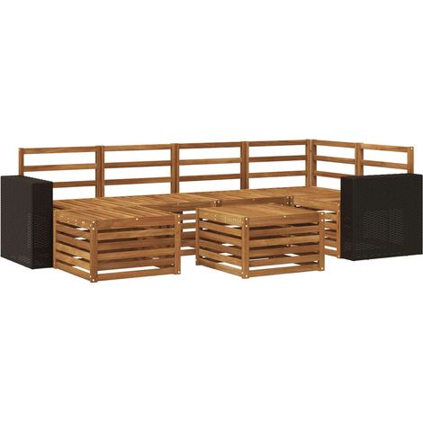Outdoor Sofa Set 7 pcs Natural Polyester vidaXL (1/5)