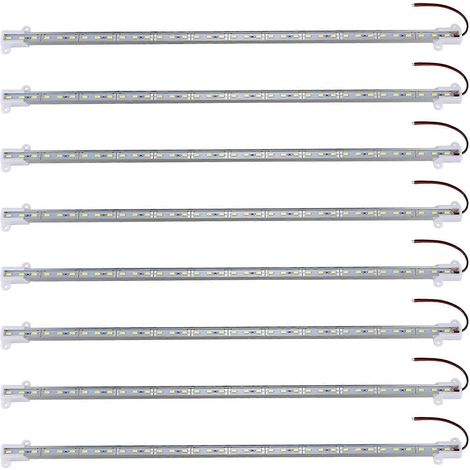 8 barres lumineuses rigides en aluminium blanc, 50 cm, 12 V, 36 LED SMD 5630, blanc (1/5)