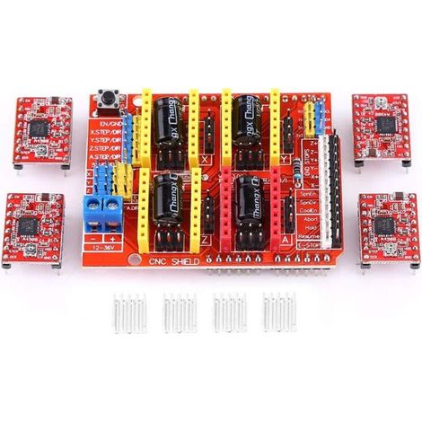 CNC-Schutzschild-Erweiterungsplatine, 4 Stück, A4988 Schrittmotortreiber für 3D-Drucker-Gravierer (1/5)