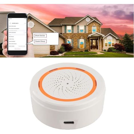 Sirene Alarm Zigbee Smart Wireless APP Remote Control Home Security Siren Alarm with Speaker and Visible Light Alarm Strobe (for Zigbee Type) (1/4)