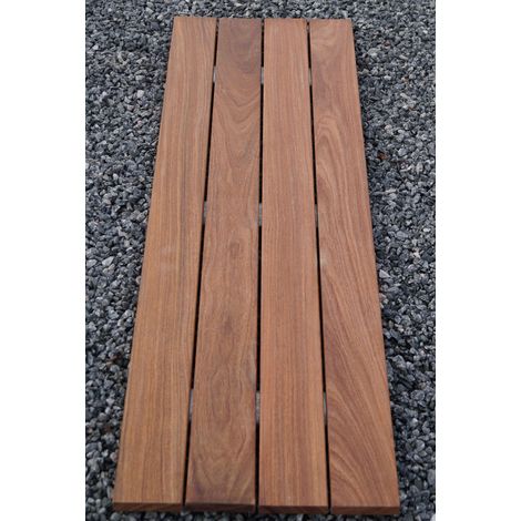 Support de banc court cumaru 115 cm – Bois dur résistant aux champignons – Pour paniers 105 x 30 cm – Épaisseur 2 cm – Gabiona (1/2)