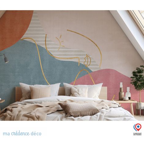 Papier peint : Fresque tropicale et animaux 3 - Intissé - L.300 x H.280 cm - Vert émeraude (1/3)