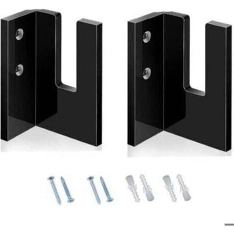 Filiyano-Porte-skis 2 pièces - Acier inoxydable 4 mm et acrylique - Montage facile par vis - Idéal pour garage, salon et bureau - Noir (1/5)