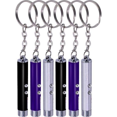 Pointeur laser porte‑clés - PZCC - Mini - LED blanche - Laser infrarouge - Lot 6 couleurs (1/4)