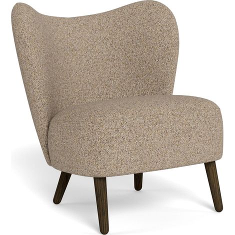 Sillón Norsica 848, De color marrón claro, 80x71x75cm, Tapiz, Patas: Madera, 0