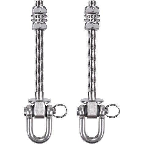 CSPARKV Heavy Duty Stainless Steel Hammock Hanger - 300kg Capacity - 21cm - Wood & Steel Swing Hooks - for Yoga Hammock, Hammock, Punching Bag, Porch
