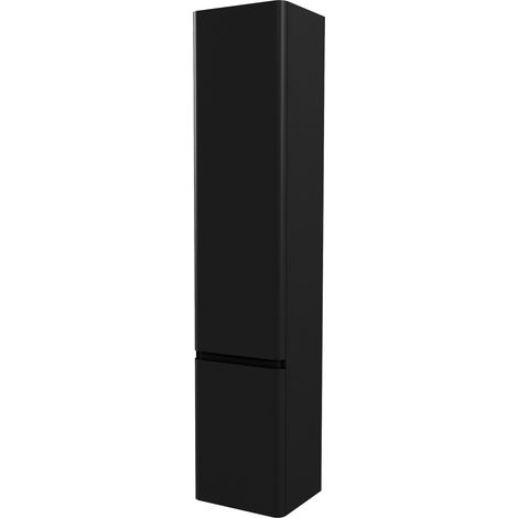 RAK Resort Wall Hung Tall Storage Unit 1650mm H x 350mm W - Matt Black (1/2)