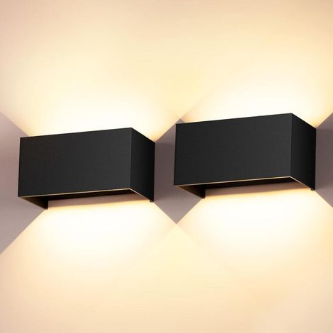 Lot de 2 Appliques Murales LED 24W avec Détecteur de Mouvement - Rechargeable Intérieur/Extérieur Étanche IP65 - Blanc Chaud (1/5)