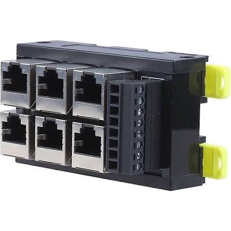 RJ45 Network Port Terminal Block DIN Rail Mount to 8pin 6 Hole Hub Switch Serial Signal Converter RS232 RS485 RS422 (1/5)