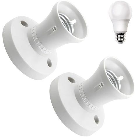Lot de 2 supports de lampe E27 pour plafond et mur, douille durable pour la maison et les voyages, facile à installer (1/5)