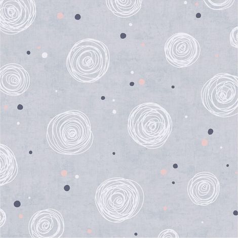 Children wallpaper wall Profhome 771391 non-woven wallpaper smooth with graphical pattern matt grey anthracite white pink 5,33 m2 (1/5)