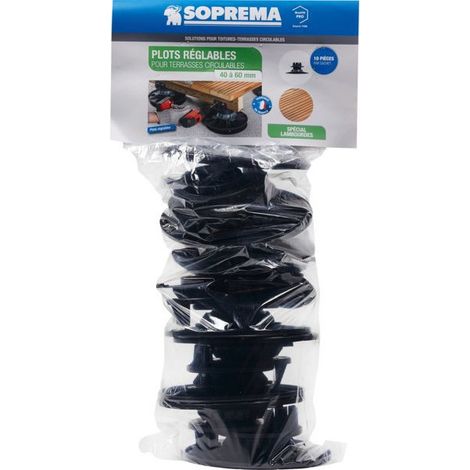 Verstellbare Visplatte für Balken, Packung mit 10 Soprema® H: 40 bis 60 mm