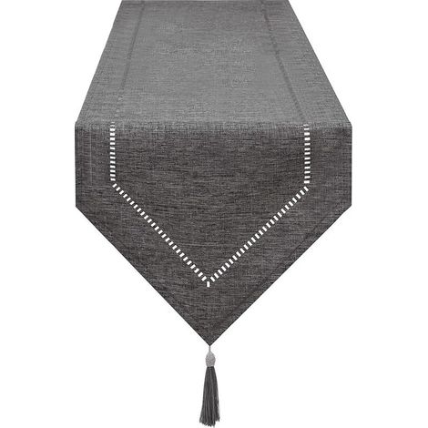 1pc Chemin de Table Lin Gris 32 x 180 cm, Chemin de Table de Haute Qualité, Chemin de Table Uni, Moderne, Facile d'entretien pour Table à Manger, Table Basse, Restaurant, Décoration (1/5)