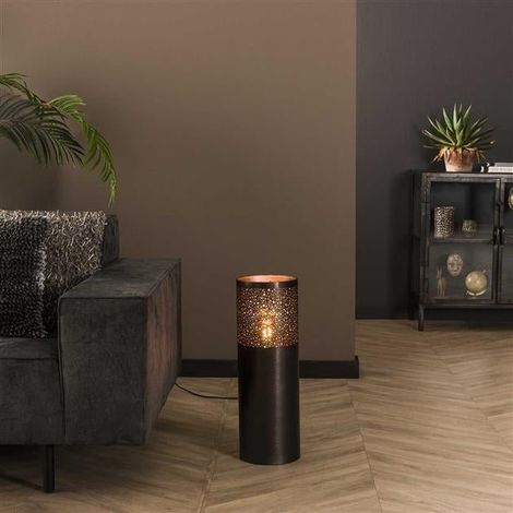 Industriell Stehlampe Eleanor Black Nickel 60 cm