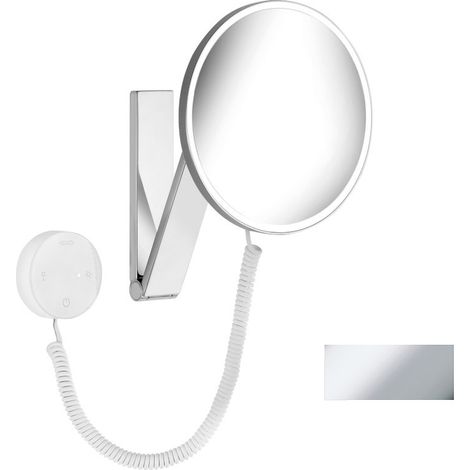 Miroir cosmétique iLook move finition aluminium, rond, lumineux, panneau de commande en verre KEUCO (1/3)