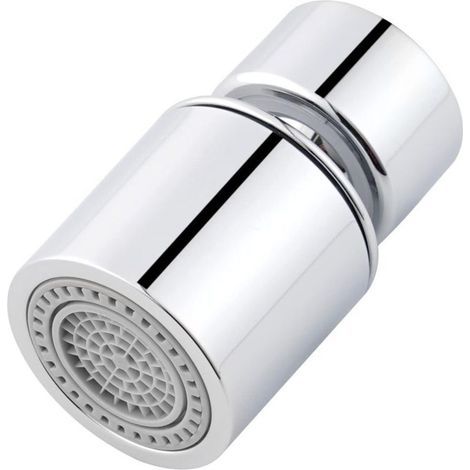Aeratore per rubinetto da cucina da 22 mm, a risparmio idrico, doppia funzione, rotazione a 360 gradi con 5 adattatori (1/4)
