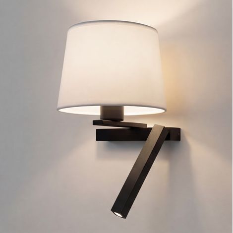 LedsC4 Hall - Aplique de Pared LED 17.4W y 150lm con Luz Cálida 2700K. Diámetro 18.2cm. Estructura de Aluminio. Color Negro