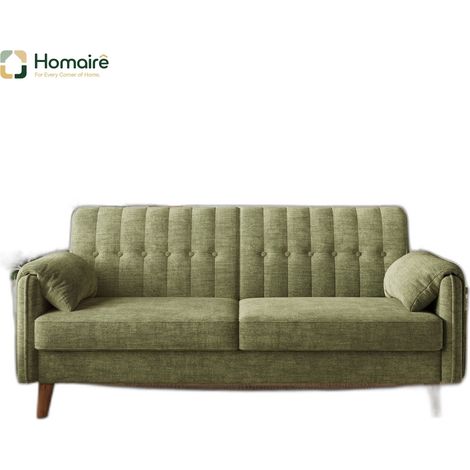 Canapé en velours vert avec rangement et accoudoirs 161,5 x 79 x 83,5 cm HOMAIRE (1/5)