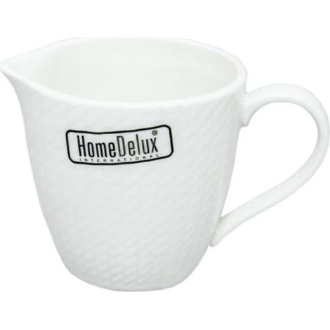 Jarra de leche de porcelana blanca, 190 ml, marca HomeDelux, estampado de suéter