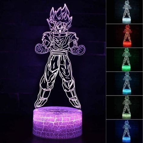 3D Lampes Illusions Dragon Ball Son Goku Lampe Veilleuse LED 7 Couleurs Télécommande Touch Mood Décoration Lamp de Table Cadeau (1/4)