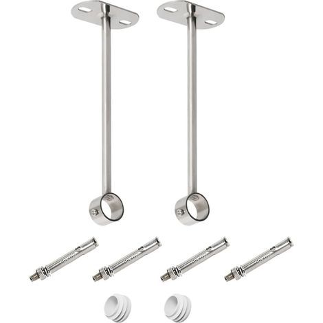 Support de plafond pour tringle à vêtements, diamètre 33 mm, support pour tringle à vêtements, 2 manchons de bride (350 mm chacun), qualité exceptionnelle (1/5)