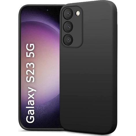 CUSTODIA IN SILICONE PER SAMSUNG GALAXY S23 5G NERO OPACO SOTTILE SM-S911B (1/5)